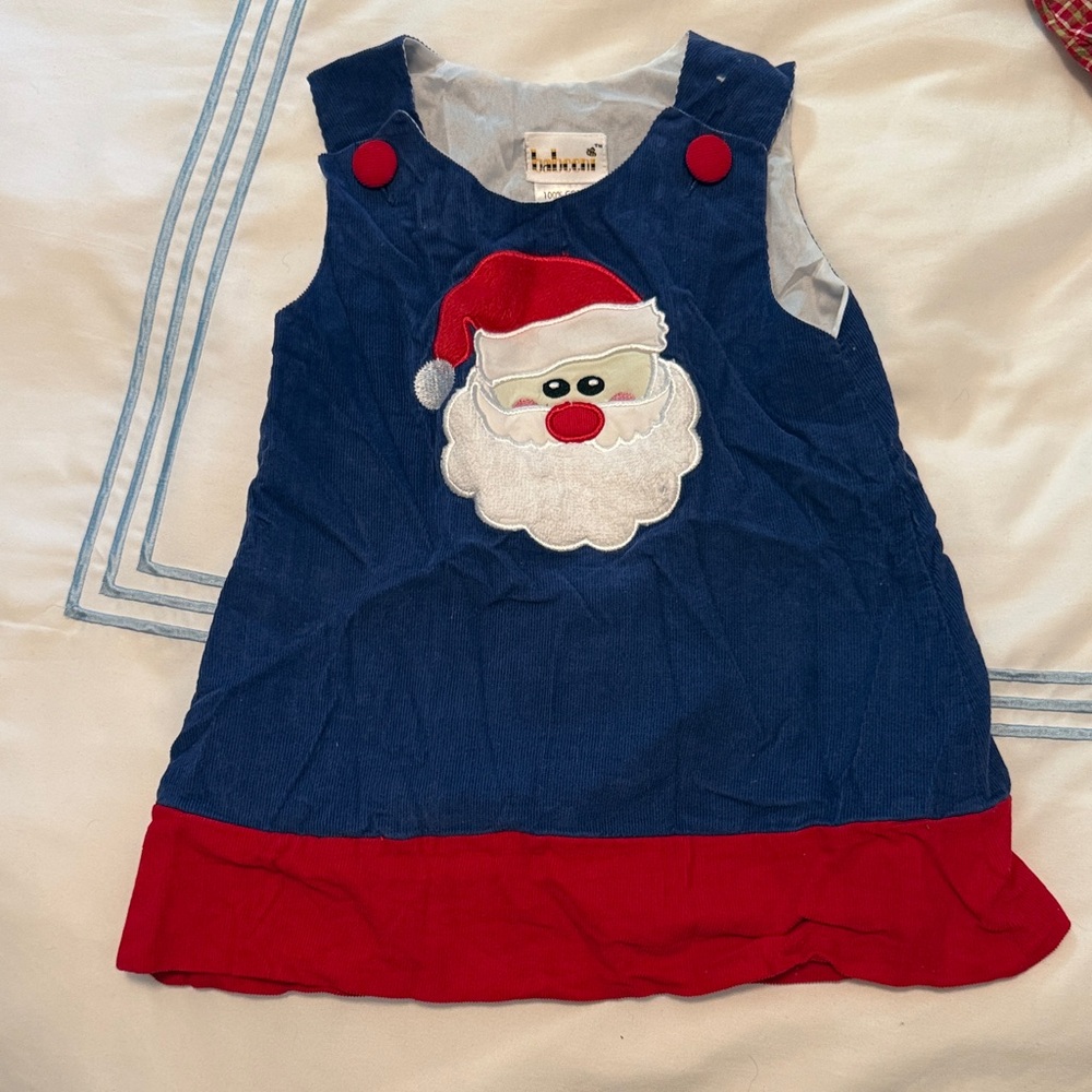 Festive Blue and Red Kids Dress